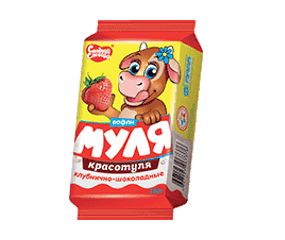 ВАФЛИ СЛАДКАЯ СЛОБОДА МУЛЯ КРАСОТУЛЯ 270Г КЛУБНИЧНО ШОКОЛАДНЫЕ Д/ДЕТ ПИТАНИЯ