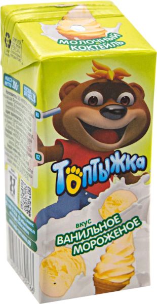 КОКТЕЙЛЬ МОЛОЧНЫЙ ТОПТЫЖКА 3,2% 200Г СО ВКУСОМ ВАНИЛЬНОГО МОРОЖЕНОГО УЛЬТРАПАСТ