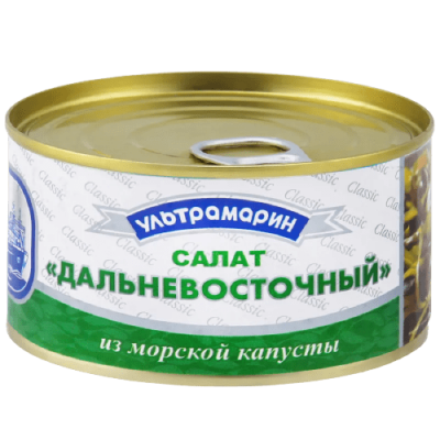 САЛАТ УЛЬТРАМРИН 220Г ИЗ МОРСКОЙ КАПУСТЫ ДАЛЬНЕВОСТОЧНЫЙ ЖБ КЛЮЧ