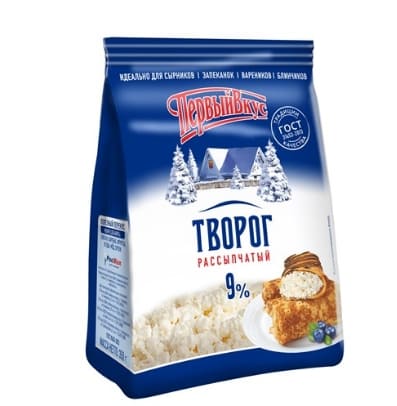 ТВОРОГ ПЕРВЫЙ ВКУС 9% 350Г ПАКЕТ