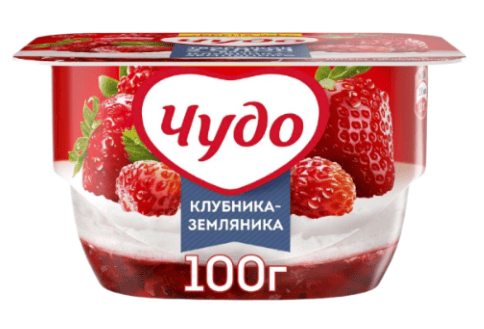 ТВОРОЖОК ЧУДО 4% 100Г КЛУБНИКА ЗЕМЛЯНИКА