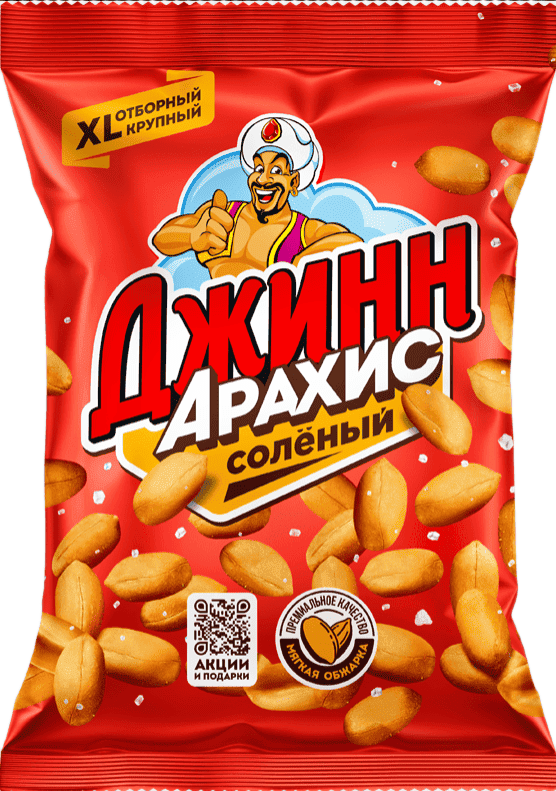 АРАХИС ДЖИНН 80Г СОЛЁНЫЙ ЖАРЕНЫЙ