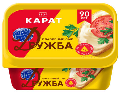 СЫР ПЛАВЛЕНЫЙ КАРАТ ДРУЖБА 400Г 45% ПЛАСТ