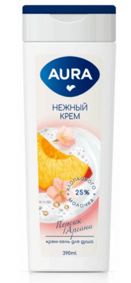 КРЕМ-ГЕЛЬ Д/ДУША АУРА 390МЛ ПЕРСИК И АРГАНА