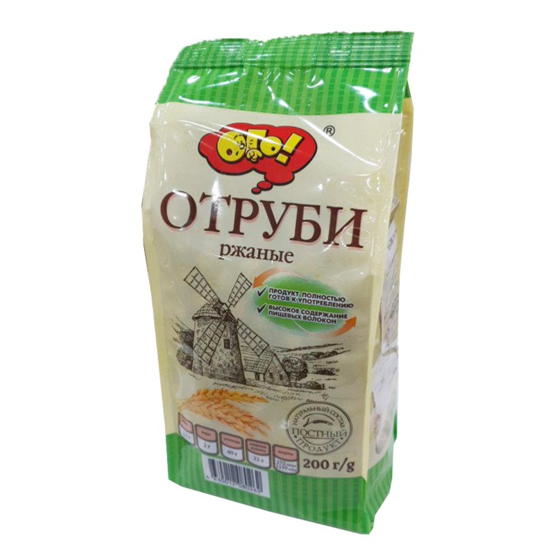 ОТРУБИ ОГО! 200Г РЖАНЫЕ ЭКСТРУДИРОВАННЫЕ