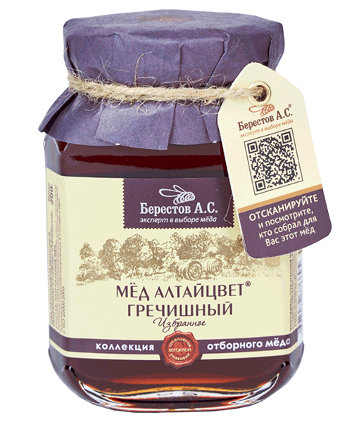 МЕД БЕРЕСТОВ А.С. АЛТАЙЦВЕТ 200Г ГРЕЧИШНЫЙ ИЗБРАННОЕ СТЕКЛО