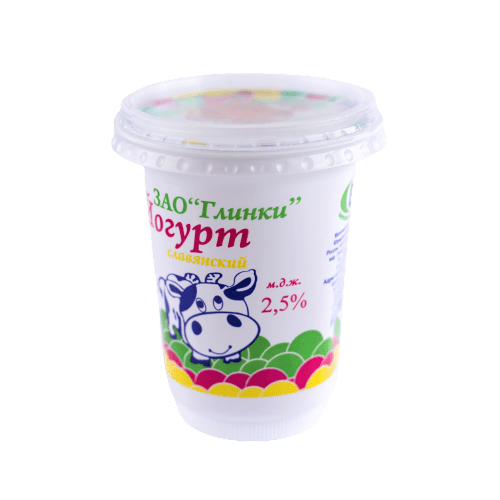 ЙОГУРТ ГЛИНКИ 2,5% 350Г СЛАВЯНСКИЙ ФРУКТОВЫЙ НАПОЛНИТЕЛЬ ВИШНЯ