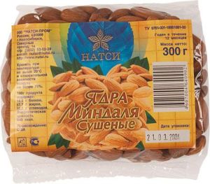 МИНДАЛЬ НАТСИ 300Г СУШЕНЫЙ ЯДРА