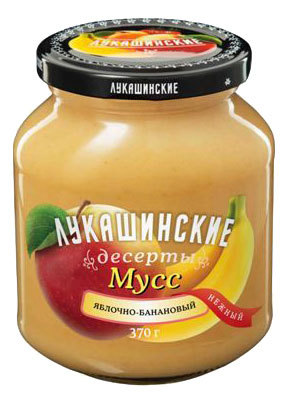 МУСС ЛУКАШИНСКИЕ 370Г ЯБЛОЧНО-БАНАНОВЫЙ НЕЖНЫЙ СТ