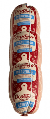 КОЛБАСА ОСОБЫЙ РЕЦЕПТ КГ МОЛОЧНАЯ ИЗ МЯСА КУР ВАРЕНАЯ ПОЛИАМИД