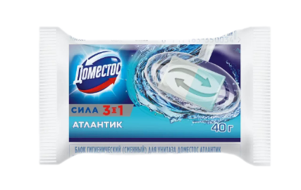 ДЕОБЛОК Д/УНИТАЗА ДОМЕСТОС 40Г СМЕННЫЙ АТЛАНТИК
