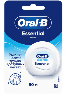 НИТЬ ЗУБНАЯ ОРАЛ-БИ ЕСЕНТШЕЛ ФЛОС 50М БЕЗ ВКУСА