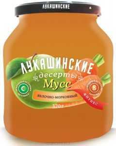 МУСС ЛУКАШИНСКИЕ 370Г ЯБЛОЧНО-МОРКОВНЫЙ ФИТНЕС СТ