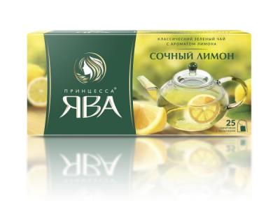 ЧАЙ ПРИНЦЕССА ЯВА ПАКЕТ 1,5Г*25 ЗЕЛЕНЫЙ СОЧНЫЙ ЛИМОН С/ЯРЛ
