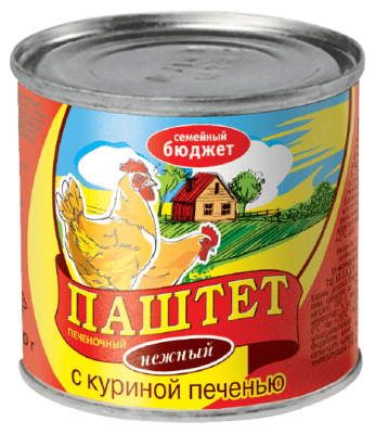 ПАШТЕТ ГП СЕМЕЙНЫЙ БЮДЖЕТ 240Г ИЗ КУРИНОЙ ПЕЧЕНИ