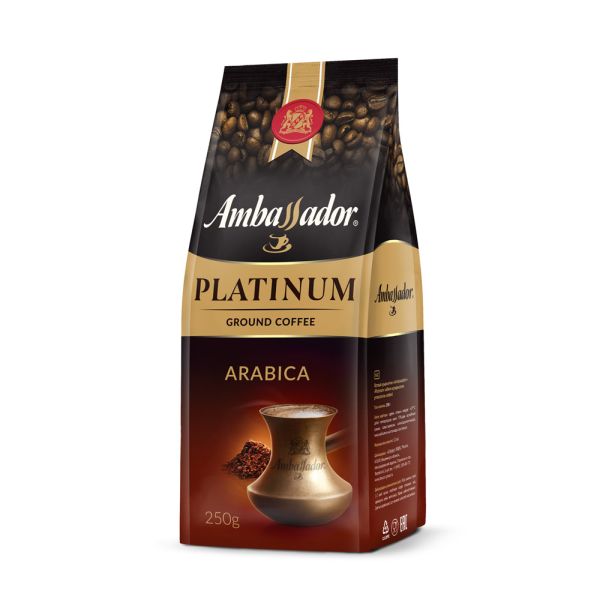 КОФЕ АМБАССАДОР ПЛАТИНУМ 250Г МОЛОТЫЙ ПАКЕТ