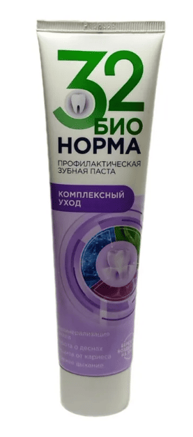 ПАСТА ЗУБНАЯ 32 БИОНОРМА 130Г КОМПЛЕКСНЫЙ УХОД ПРОФИЛАКТИЧЕСКАЯ