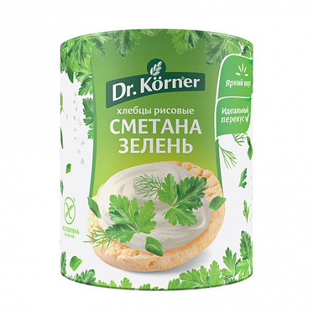 ХЛЕБЦЫ ДОКТОР КЕРНЕР 80Г РИСОВЫЕ СО СМЕТАНОЙ И ЗЕЛЕНЬЮ