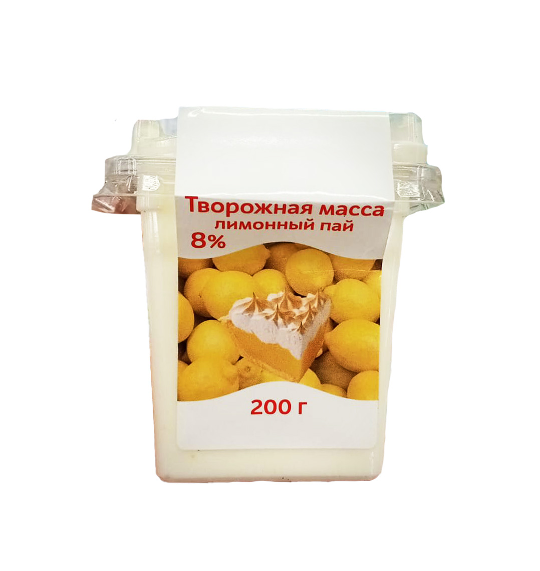 МАССА ТВОРОЖНАЯ АГРИКО 8% 200Г ЛИМОННЫЙ ПАЙ КОНТЕЙНЕР