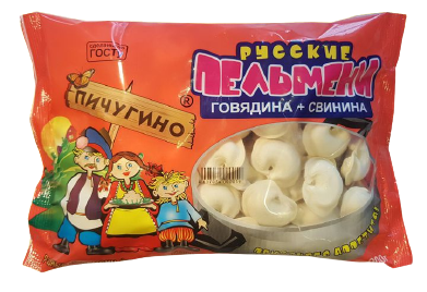 ПЕЛЬМЕНИ ПИЧУГИНО РУССКИЕ ГОСТ 900Г ГОВЯДИНА СВИНИНА