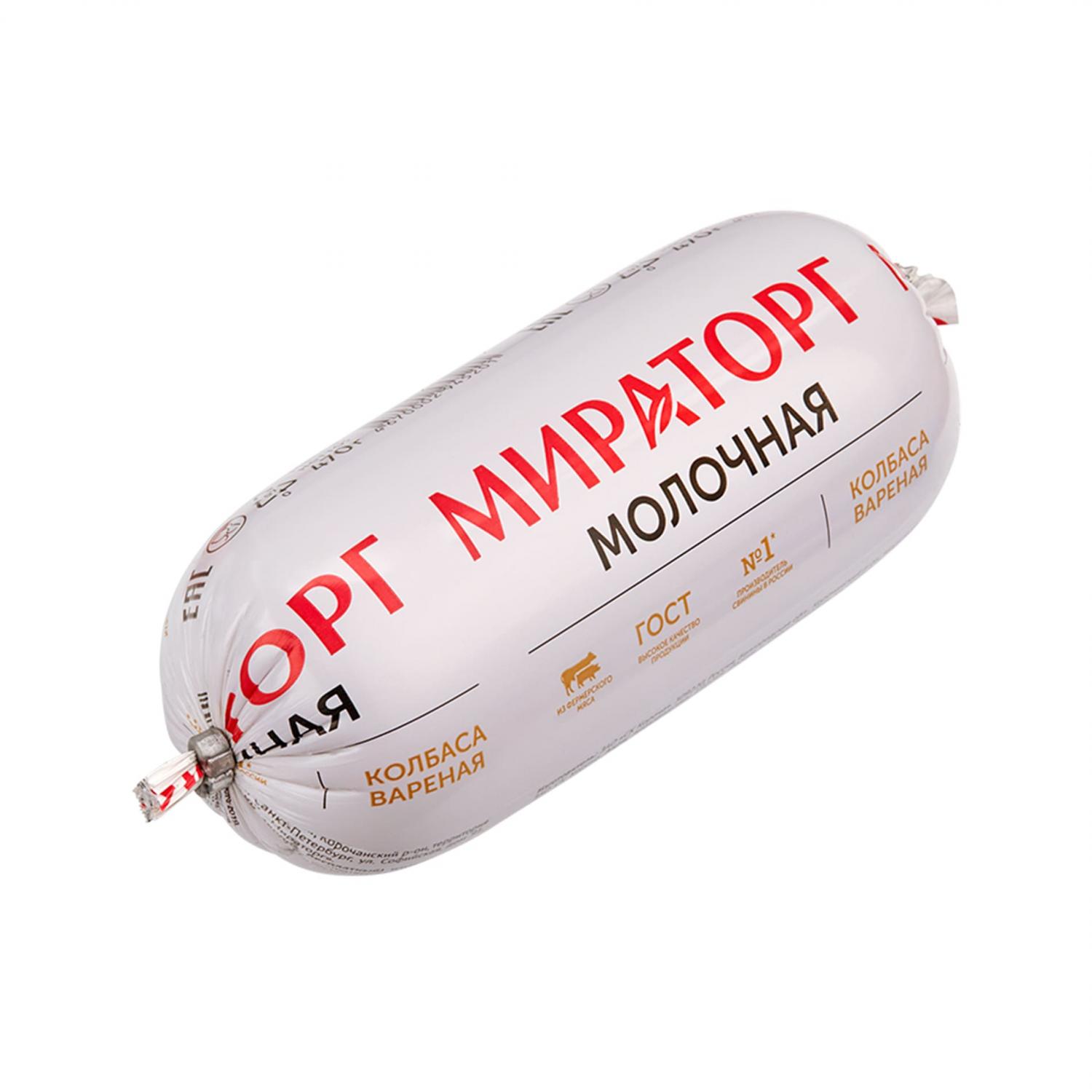 КОЛБАСА МИРАТОРГ 470Г МОЛОЧНАЯ ВАРЕНАЯ ОХЛ