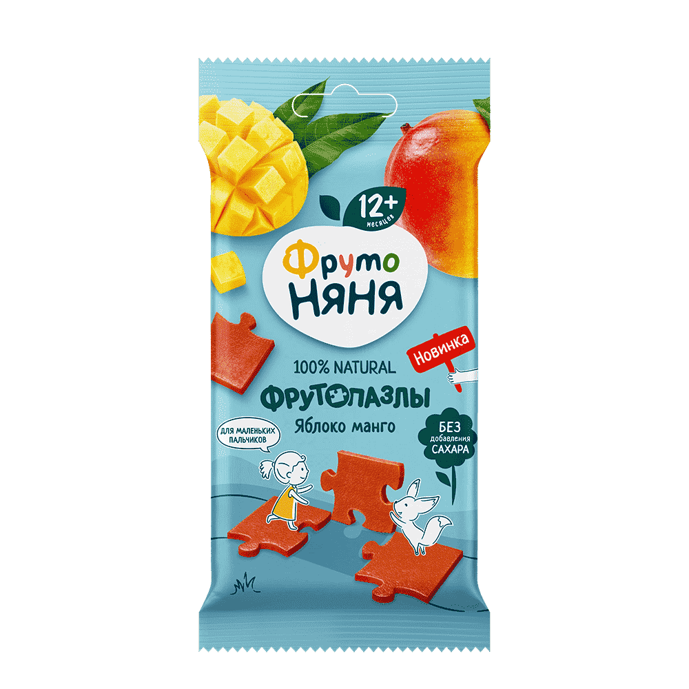 КУСОЧКИ ФРУКТОВЫЕ ФРУТОНЯНЯ ФРУТОПАЗЛЫ 20Г ЯБЛОЧНО-МАНГОВЫЕ Д/П ПАКЕТ