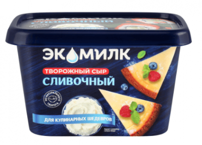СЫР ТВОРОЖНЫЙ ЭКОМИЛК 350Г 60% ВАННА