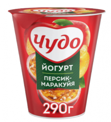 ЙОГУРТ ЧУДО 2% 290Г ПЕРСИК-МАРАКУЙЯ