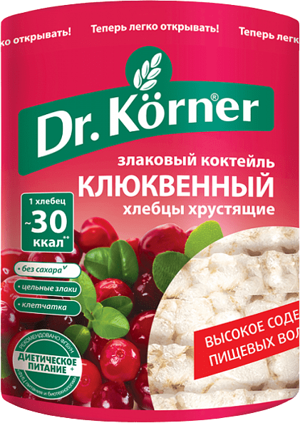 ХЛЕБЦЫ ХЛЕБПРОМ ДОКТОР КЕРНЕР 100Г ЗЛАКОВЫЙ КОКТЕЙЛЬ КЛЮКВЕННЫЙ