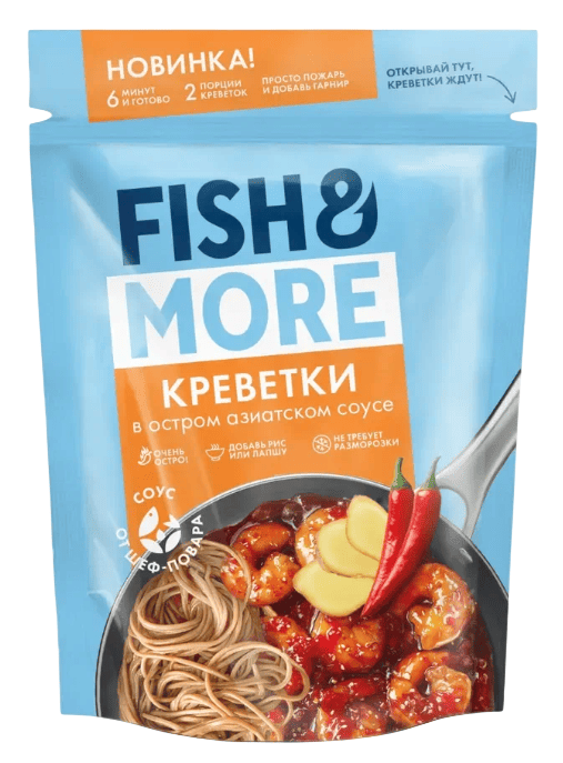 КРЕВЕТКИ ФИШ МОРЕ ВАННАМЕЙ 400Г В АЗИАТСКОМ ОСТРОМ СОУСЕ ОЧИЩ С/М