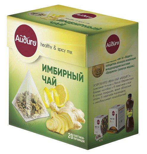 ЧАЙ АЙДИГО ПАКЕТ ИМБИРНЫЙ БУКЕТ 12*3Г ПИРАМИДКИ
