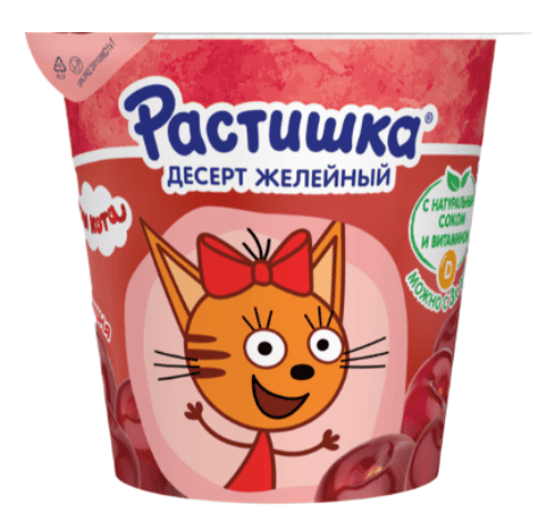 ДЕСЕРТ ЖЕЛЕЙНЫЙ РАСТИШКА 100Г С СОКОМ ВИШНИ ОБОГАЩ ВИТАМ Д3