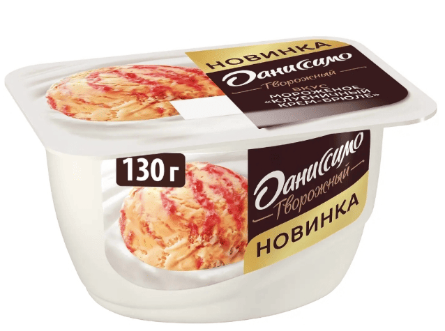 ПРОДУКТ ТВОРОЖ ДАНОН ДАНИССИМО 5,7% 130Г С НАП СО ВКУСОМ МОРОЖ КЛУБН КРЕМ-БРЮЛЕ