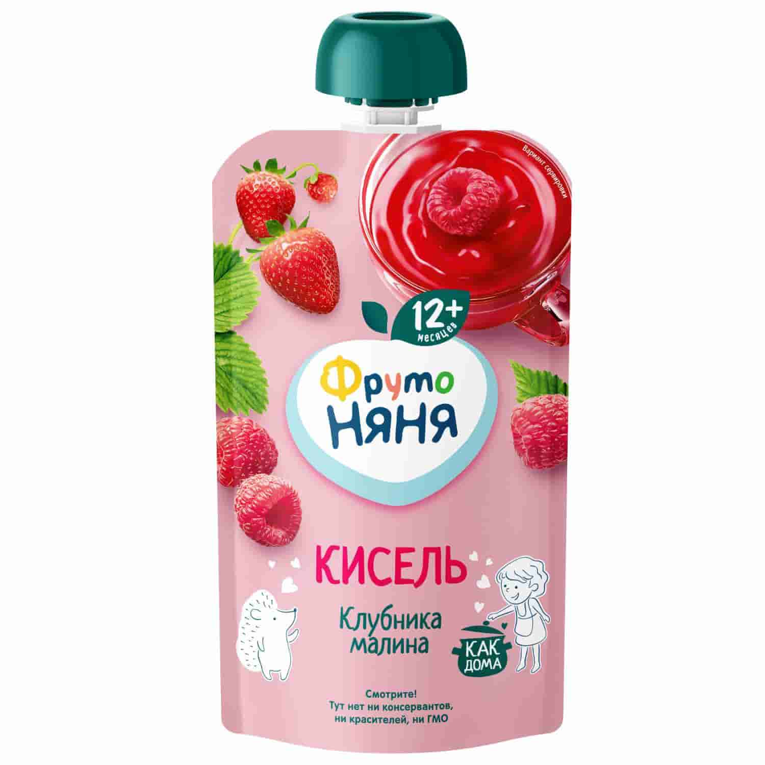 КИСЕЛЬ ФРУТОНЯНЯ 130Г ИЗ ЯГОД МАЛИНА И КЛУБНИКА Д/П Д/ПАК