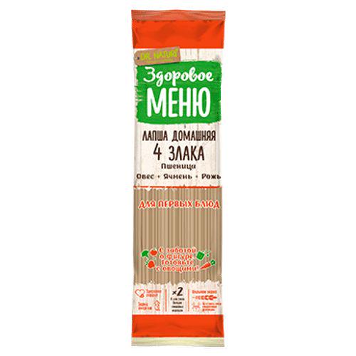 ИЗДЕЛИЯ МАК ЗДОРОВОЕ МЕНЮ 450Г ЛАПША МНОГОЗЕРНОВАЯ 4 ЗЛАКА