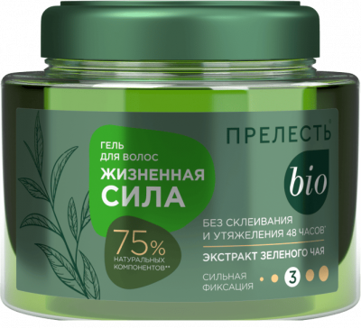 ГЕЛЬ Д/ВОЛОС ПРЕЛЕСТЬ 250МЛ БИО ЗЕЛЕНЫЙ ЧАЙ СИЛЬНАЯ ФИКСАЦИЯ