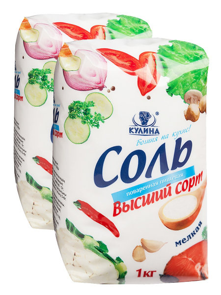 СОЛЬ ПОВАРЕННАЯ ПИЩЕВАЯ КУЛИНА 1КГ МЕЛКАЯ ПОМОЛ №0 ПАКЕТ ВС