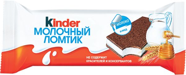 БИСКВИТ КИНДЕР МОЛОЧНЫЙ ЛОМТИК 28Г МОЛОЧНО-МЕДОВЫЙ ВКУС