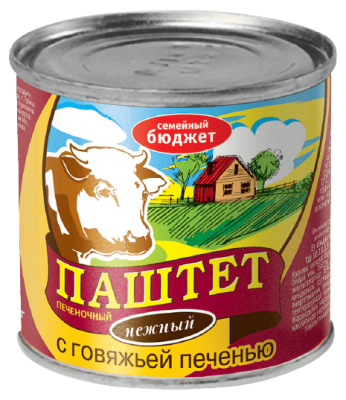 ПАШТЕТ ГП СЕМЕЙНЫЙ БЮДЖЕТ 240Г ИЗ ГОВЯЖЬЕЙ ПЕЧЕНИ