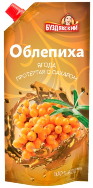 ОБЛЕПИХА БУЗДЯКСКИЙ 280Г ЯГОДА ПРОТЕРТАЯ С САХАРОМ Д/ПАК