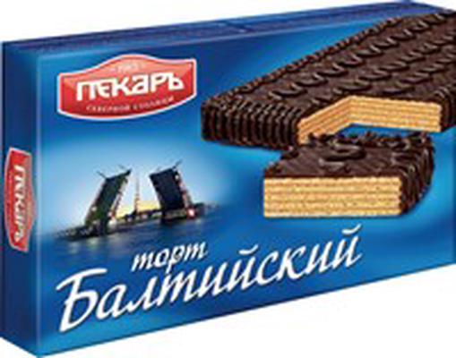 ТОРТ ВАФЕЛЬНЫЙ ПЕКАРЬ БАЛТИЙСКИЙ 320Г ГЛАЗИРОВАННЫЙ С КОФЕ И МОЛОКОМ