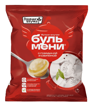 ПЕЛЬМЕНИ ГОРЯЧАЯ ШТУЧКА БУЛЬМЕНИ 700Г С ГОВЯДИНОЙ И СВИНИНОЙ