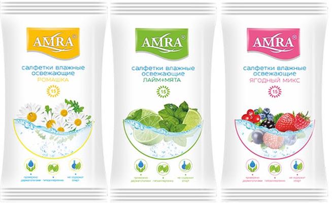 САЛФЕТКИ ВЛАЖНЫЕ АМРА 15ШТ ОСВЕЖАЮЩИЕ
