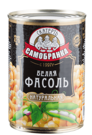 ФАСОЛЬ СКАТЕРТЬ-САМОБРАНКА 425МЛ БЕЛАЯ НАТ ЖБ