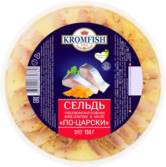 ПРЕСЕРВЫ ОМСК КРОМФИШ 150Г ФИЛЕ-КУСОЧКИ СЕЛЬДИ В МАСЛЕ ПО-ЦАРСКИ