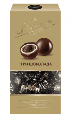 КОНФЕТЫ МАРСИАНКА ТРИ ШОКОЛАДА 180Г ПОДАРОЧНАЯ КОРОБКА