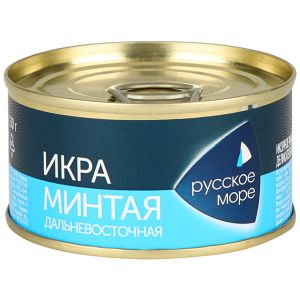 ИКРА МИНТАЯ РУССКОЕ МОРЕ 130Г ДЕЛИКАТЕСНАЯ ЛЮКС/ПРОБОЙНАЯ СОЛЕНАЯ ДАЛЬНЕВОСТ ЖБ
