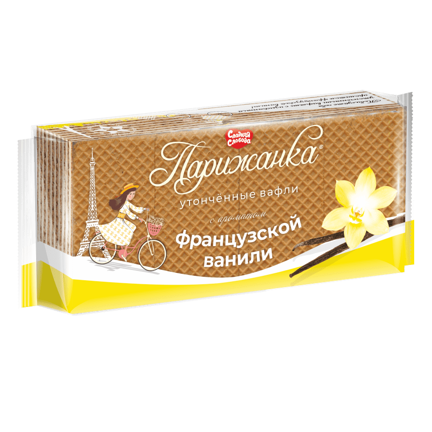 ВАФЛИ СЛАДКАЯ СЛОБОДА ПАРИЖАНКА С АРОМАТОМ ФРАНЦУЗСКОЙ ВАНИЛИ КГ Д/ДЕТ ПИТАНИЯ