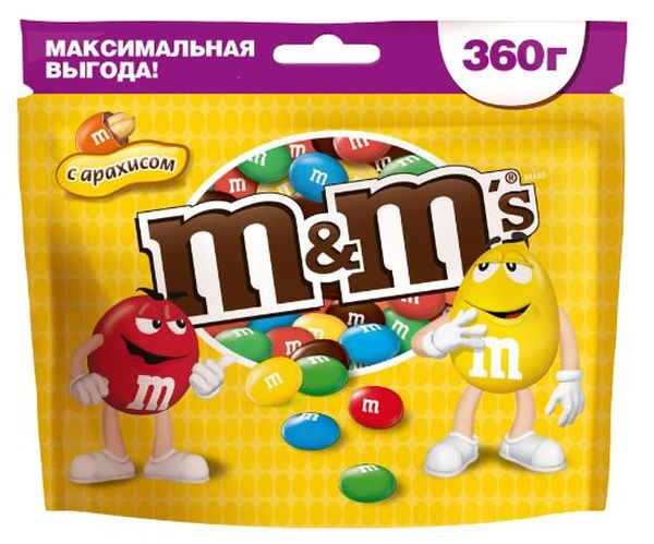 ДРАЖЕ М&М 360Г АРАХИС