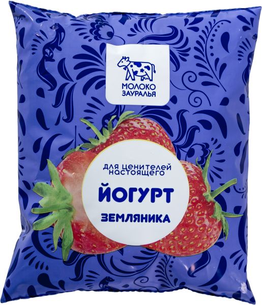 ЙОГУРТ МОЛОКО ЗАУРАЛЬЯ 2,5% 500Г СО ВКУСОМ ЗЕМЛЯНИКИ ПАКЕТ